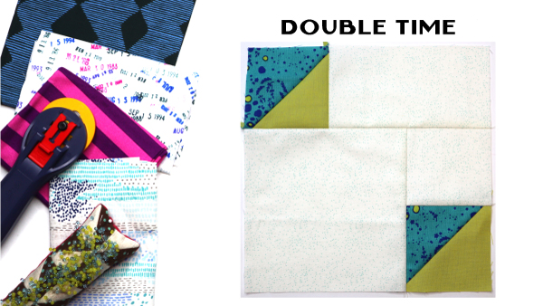 Modern Quilt Block Series - Double Time Quilt Block Pattern by Amy Ellis