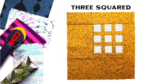 Modern Quilt Block Series - Three Squared Quilt Block Pattern by Amy Ellis