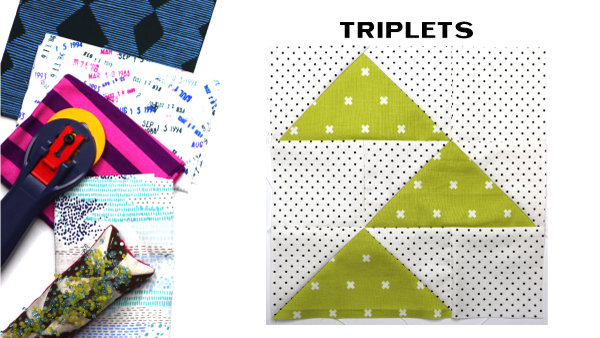 Modern Quilt Block Series - Triplets Quilt Block Pattern by Amy Ellis